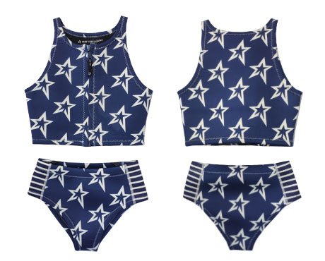 Neoprene Ladies Wetsuit Bikini-1871-Star-Emblazoned