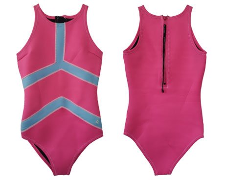 Neoprene Womens One Piece Swimsuit-1872-PK&BU