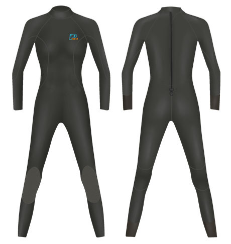 Neoprene Womens Steamer Wetsuit-0902-BK