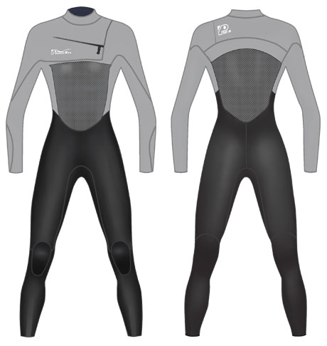 Neoprene Mens Windsurfing Wetsuit-1801-BK/GY