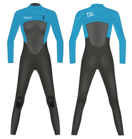 Neoprene Womens Full Wetsuit-1802-BK/LBU