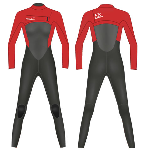 Neoprene Womens Full Wetsuit-1802-BK/RD