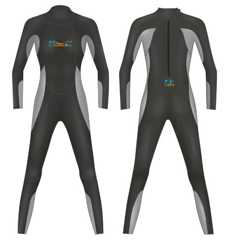 Neoprene Ladies Surf Wetsuit-1806-BK/GY