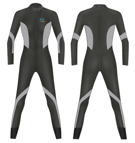 Neoprene Womens Scuba Diving Suit-1808-BK/GY