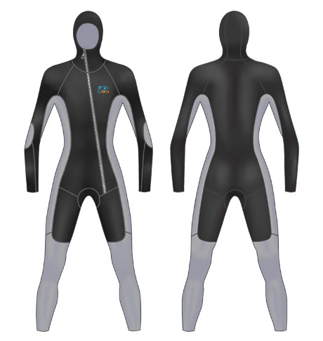 Neoprene Mens Scuba Diving Wetsuit-1809-BK/GY