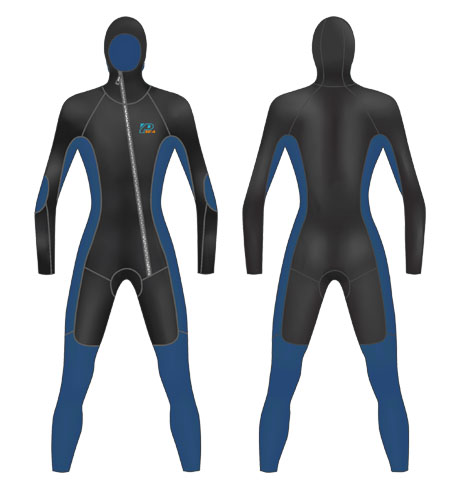 Neoprene Mens Scuba Diving Wetsuit-1809-BK/NY