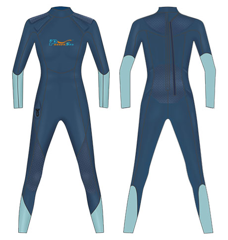 Neoprene Womens Scuba Wetsuit-1812-BGY/TUR