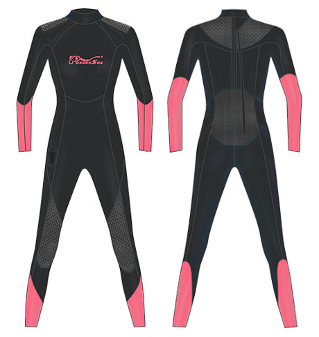 Neoprene Ladies Scuba Suit-1812-BK/PK