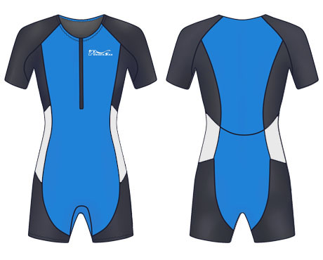 Neoprene Kids Shorty Wetsuit-1821-BU/BK