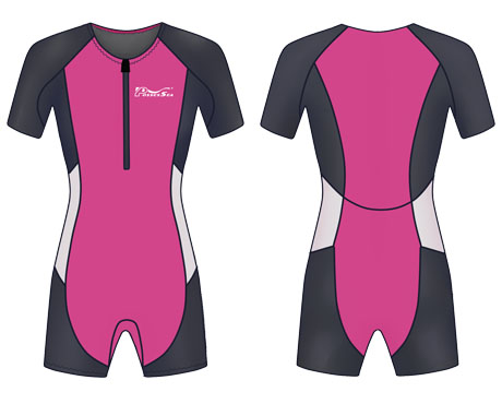 Neoprene Kids Shorty Wetsuit-1821-PK/BK