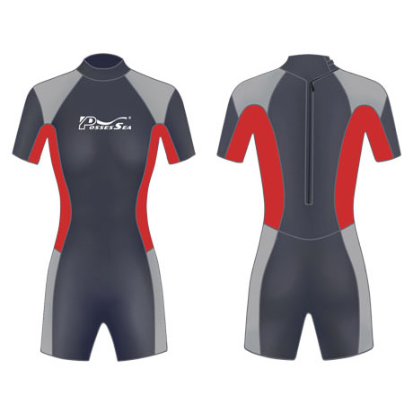 Neoprene Ladies Surf Suit-1854-BK/RD
