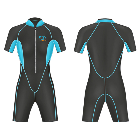 Neoprene Ladies Spring Suit Wetsuit-1856-BK/TUR