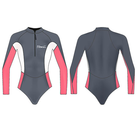 Neoprene Girls Spring Wetsuit-1857-BK/PK