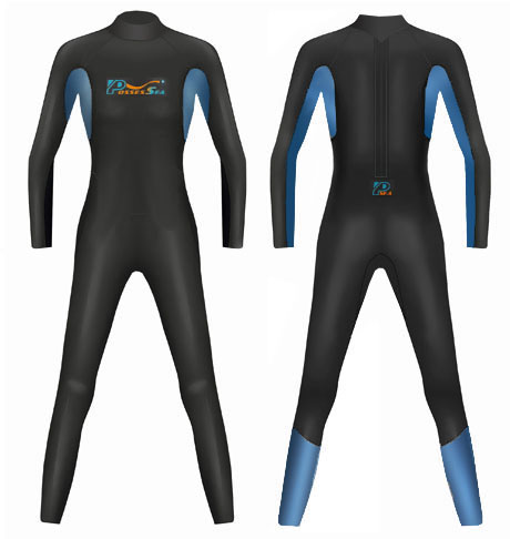 Neoprene Womens Triathlon Wetsuit-1882-BK/BU