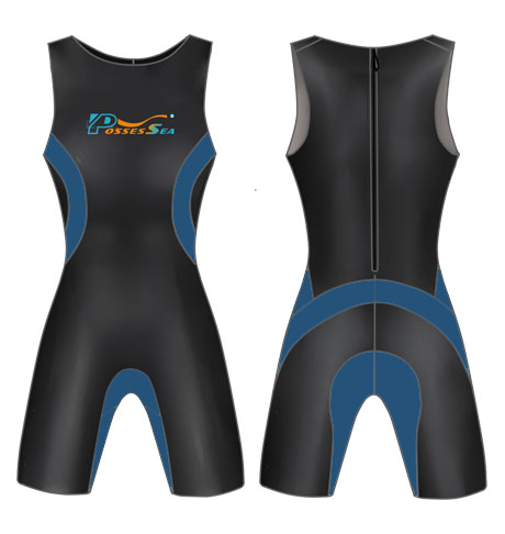 Neoprene Sleeveless Triathlon Wetsuit -1885-BK/NY