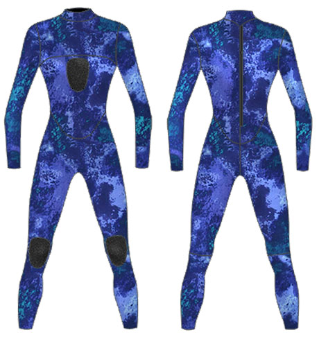 Neoprene Mens 1-Piece Camo Spearfishing Suit-1895-CAMO-1